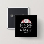 Baseball Bible Verse Niedlicher Christlicher Psalm Button (Vorne & Hinten)