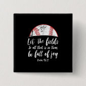 Baseball Bible Verse Niedlicher Christlicher Psalm Button (Vorderseite)