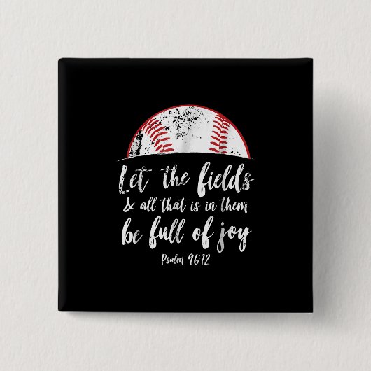 Baseball Bible Verse Niedlicher Christlicher Psalm Button (Vorderseite)