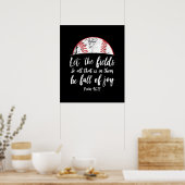 Baseball Bible Verse Niedlicher Christlicher Psalm Poster (Küche)