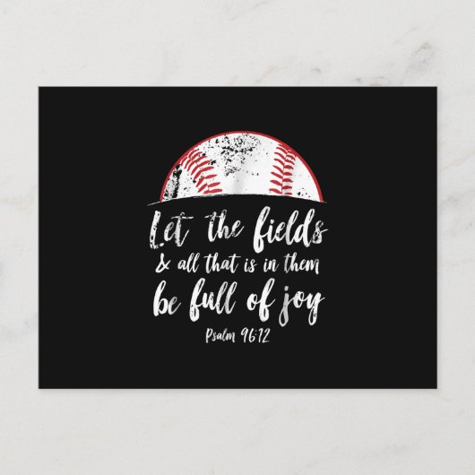 Baseball Bible Verse Niedlicher Christlicher Psalm Postkarte (Vorderseite)