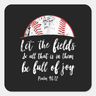 Baseball Bible Verse Niedlicher Christlicher Psalm Quadratischer Aufkleber