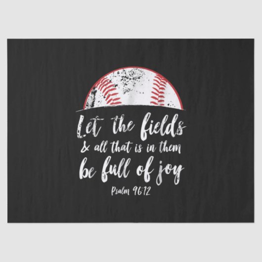 Baseball Bible Verse Niedlicher Christlicher Psalm Seidenpapier (Vorderseite)