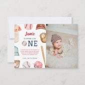 Baseball Big One Boy 1. Geburtstag Dankeskarte (Vorderseite)