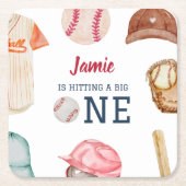 Baseball Big One Boy 1. Geburtstag Rechteckiger Pappuntersetzer (Vorderseite)