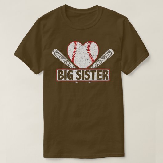 Baseball Big Sister Match Familie Softball Baseb T-Shirt (Design vorne)