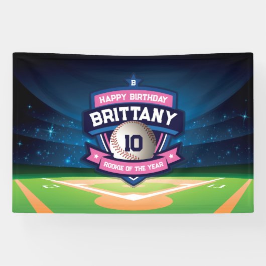 Baseball Birthday banner backdrop (Horizontal)