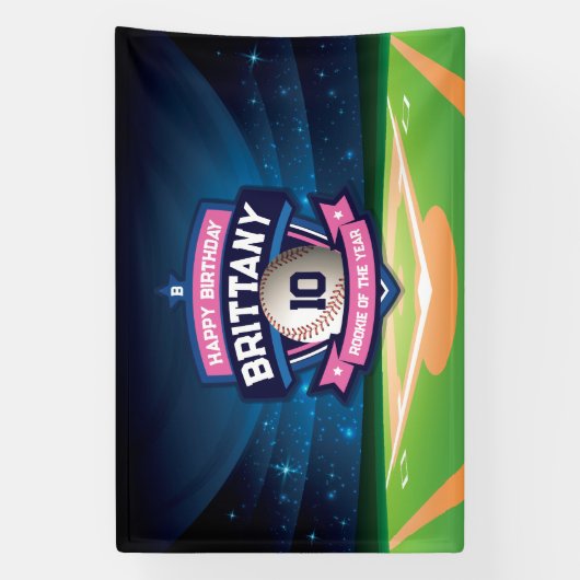 Baseball Birthday banner backdrop (Vertikal)