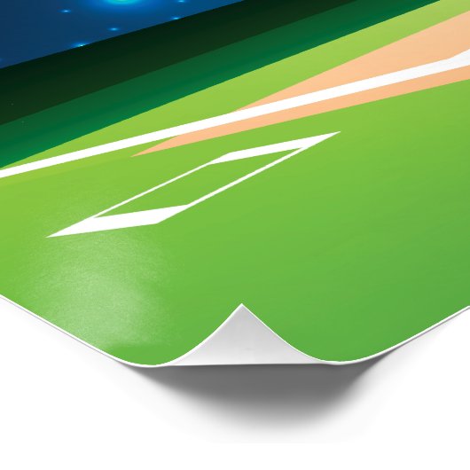 Baseball Birthday banner backdrop  Poster (Ecke)