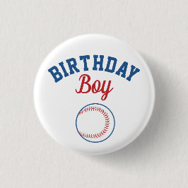 Baseball Birthday Boy Button