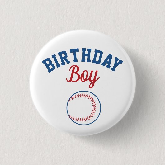 Baseball Birthday Boy Button (Vorderseite)