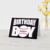 Baseball Birthday Boy Custom Player Name Sports Karte (Gelbe Blume)