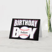 Baseball Birthday Boy Custom Player Name Sports Karte (Vorderseite)