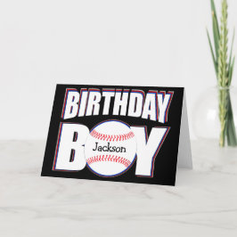 Baseball Birthday Boy Custom Player Name Sports Karte