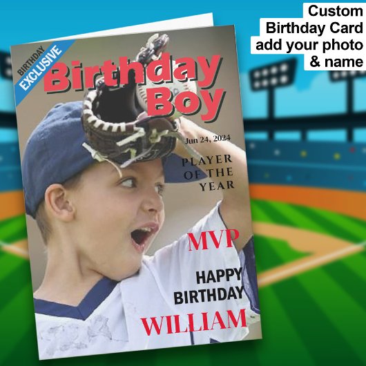 Baseball Birthday Boy / MVP Happy Birthday Karte