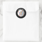 Baseball Birthday Custom Foto Vielen Dank Runder Aufkleber (Tasche)