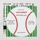 Baseball Birthday Einladung (Vorne/Hinten)