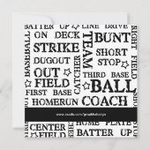 Baseball Birthday Einladung (Rückseite)