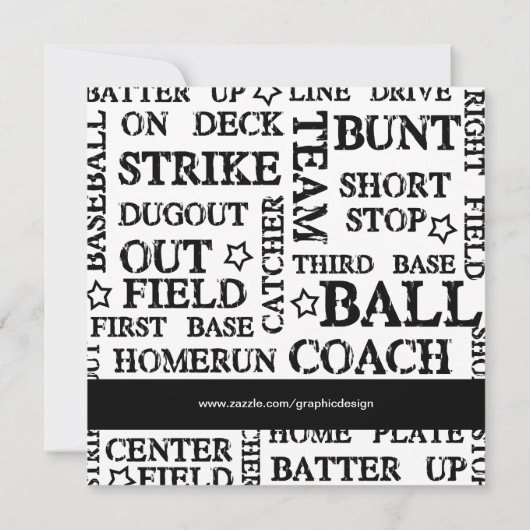 Baseball Birthday Einladung (Rückseite)