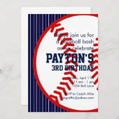Baseball Birthday Einladung (Vorne/Hinten)