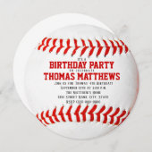 Baseball Birthday Einladung (Vorne/Hinten)
