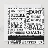 Baseball Birthday Einladung (Rückseite)