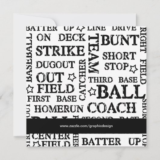 Baseball Birthday Einladung (Rückseite)