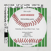 Baseball Birthday Einladung (Vorne/Hinten)
