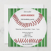 Baseball Birthday Einladung (Vorderseite)