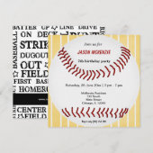 Baseball Birthday Einladung (Vorne/Hinten)