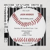 Baseball Birthday Einladung (Vorne/Hinten)