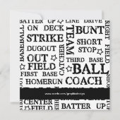 Baseball Birthday Einladung (Rückseite)