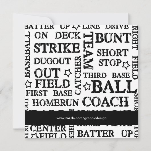 Baseball Birthday Einladung (Rückseite)