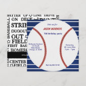 Baseball Birthday Einladung (Vorne/Hinten)