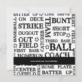 Baseball Birthday Einladung (Rückseite)