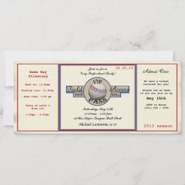 Baseball-Birthday-Feldpass Einladung