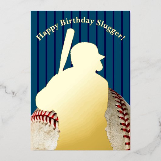 Baseball Birthday Folien Feiertagskarte (Vorderseite)