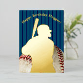 Baseball Birthday Folien Feiertagskarte (Stehend vorne)