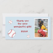 Baseball Birthday Foto Baseball Dankeskarte (Vorderseite)