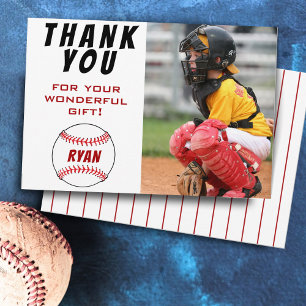Baseball Birthday Foto Kids Baseball Dankeskarte
