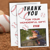 Baseball Birthday Foto Kids Dankeskarte
