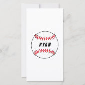 Baseball Birthday Foto Kids Dankeskarte (Rückseite)