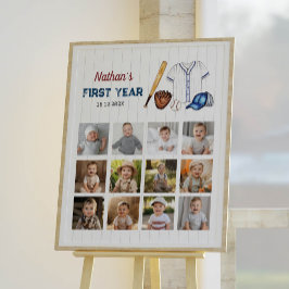Baseball Birthday Foto Milestone Zeichen Poster