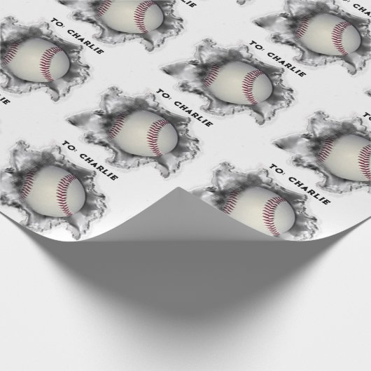 Baseball Birthday Geschenkpapier (Ecke)