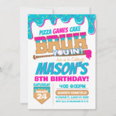 Baseball Birthday Invitation Drip Bruh Theme Einladung (Vorderseite)