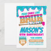 Baseball Birthday Invitation Drip Bruh Theme Einladung (Vorne/Hinten)