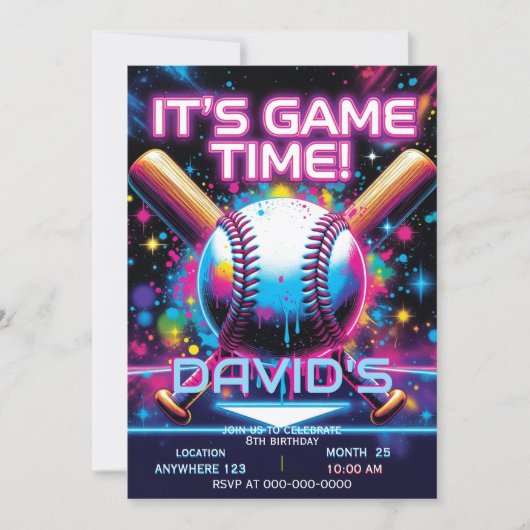 baseball birthday invitation save the date (Vorderseite)