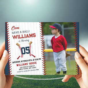 Baseball Birthday   Komm, mach ein Party Einladung