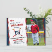 Baseball Birthday | Komm, mach ein Party Einladung (Stehend Vorderseite)