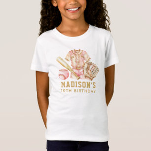 Baseball Birthday Luxus Rose & Gold T-Shirt